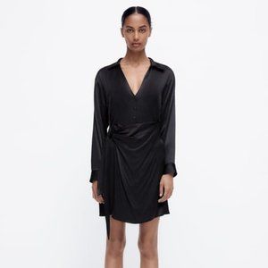 Zara Satin Effect Wrap Dress